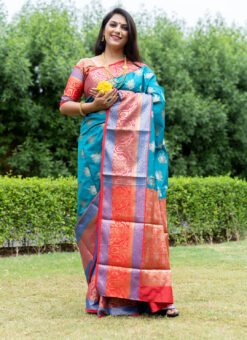 Royal Blue Colour Royal Kanan Soft Silk  Rich Contrast Zari Saree