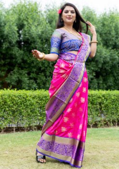 Pink Colour Royal Kanan Soft Silk  Rich Contrast Zari Saree