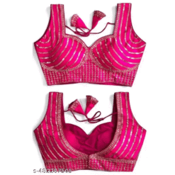 Pink Soft Silk Zari Embroidered Party Blouses