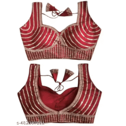 Maroon Soft Silk Zari Embroidered Party Blouses
